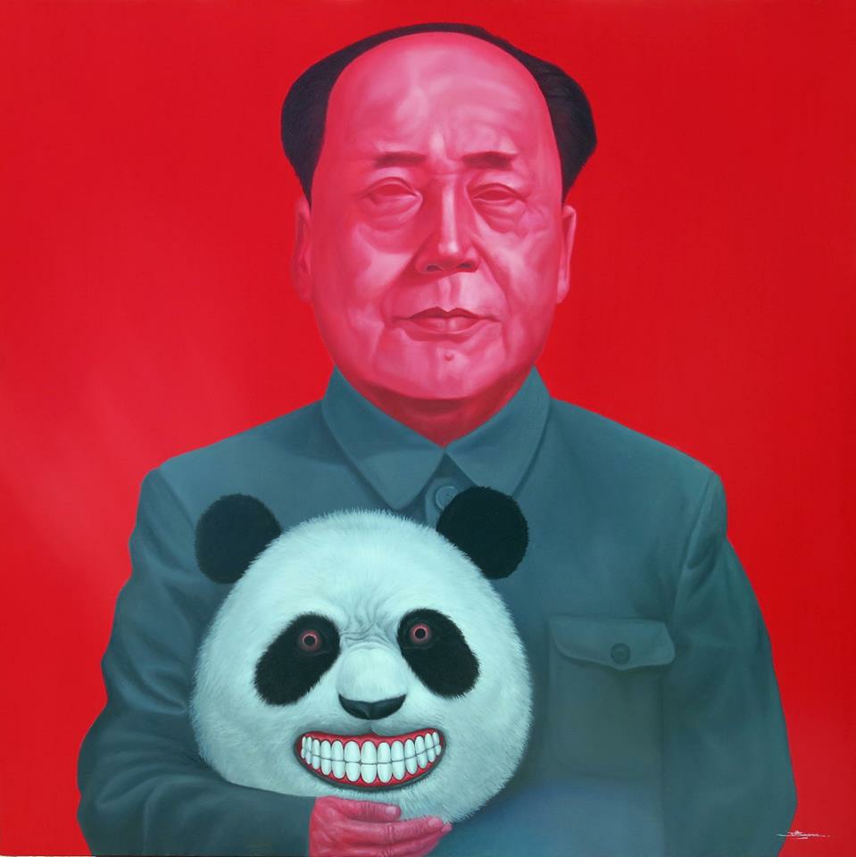 Ambassador Panda, (2009) Oil and acrylic on canvas, 80x80 cm.