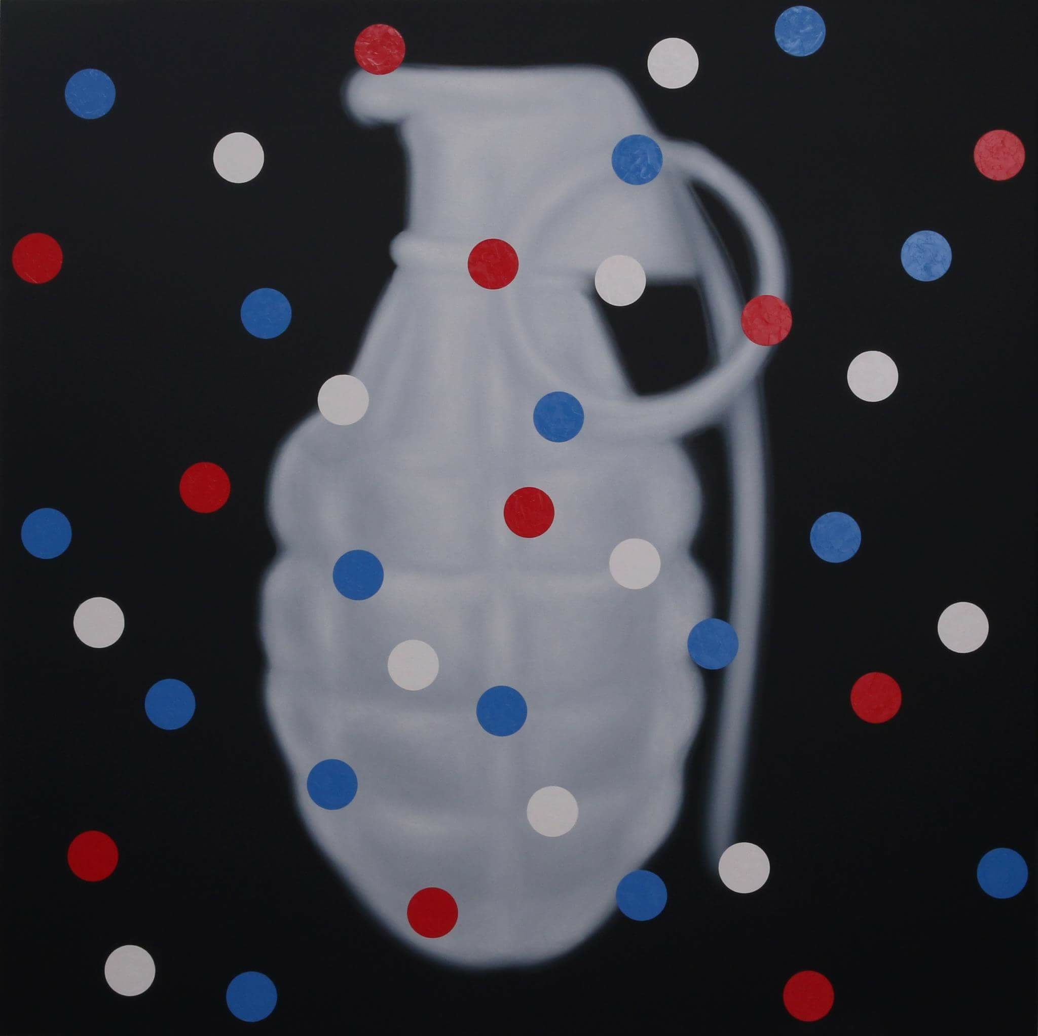 Bomb Blur, (2015) Acrylic and oil on canvas, 150x150cm.